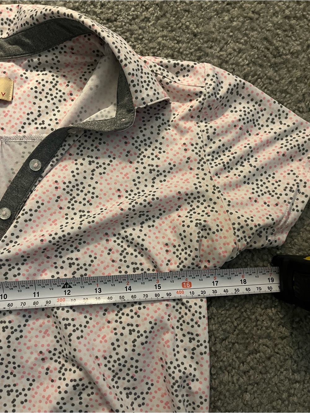 Sport Haley Pink & Black Dot White Polo Shirt - Women's Short Sleeve - Picture 4 of 5